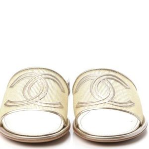 Chanel Glitter Mesh Mules